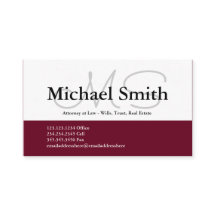 Modern Bold Burgundy Initialer - Affärskort