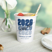 Modern Bold Class 2026 Navy Blue Graduation Party