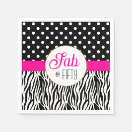 Modern Bold Fifty & Fabulous 50th Birthday Pappersservett