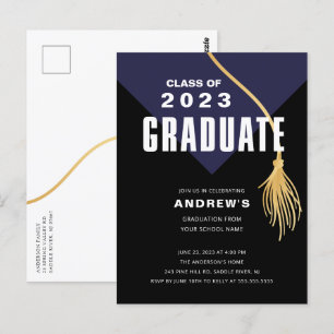 Modern Bold Grad Cap Studenten-vykort Vykort