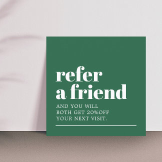 Modern Bold Green White Beauty Salon Rabattkort