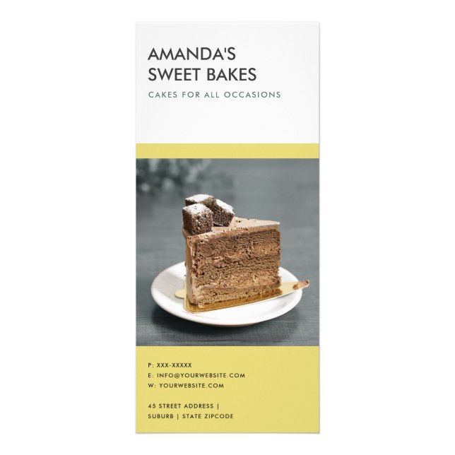 MODERN BOLD GULT BLACK BAKERY PRIS SERVICE REKLAMKORT (Baksidan)