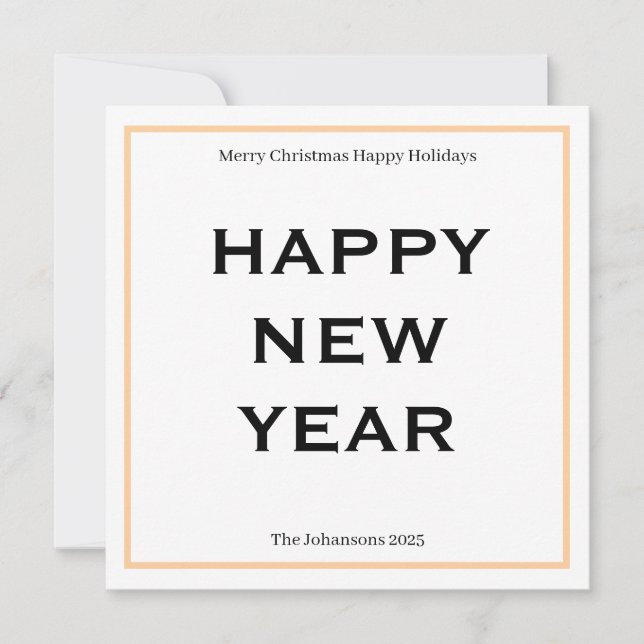 Modern Bold Holiday Card | Custom Text Minimalist  Julkort (Framsida)