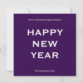 Modern Bold Holiday Card | Custom Text Minimalist  Julkort