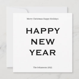 Modern Bold Holiday Card | Custom Text Minimalist  Julkort