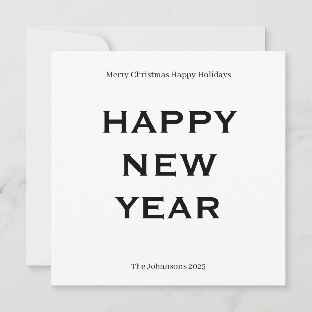 Modern Bold Holiday Card | Custom Text Minimalist  Julkort (Framsida)