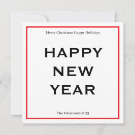 Modern Bold Holiday Card | Custom Text Minimalist  Julkort