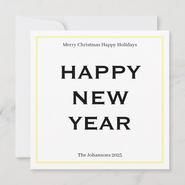 Modern Bold Holiday Card | Custom Text Minimalist  Julkort (Framsida)