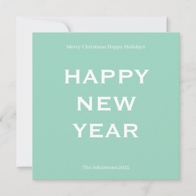 Modern Bold Holiday Card | Custom Text Minimalist  Julkort (Framsida)