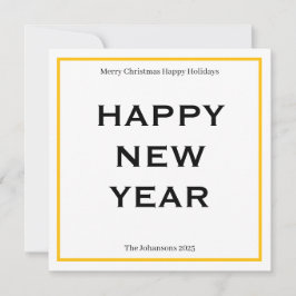 Modern Bold Holiday Card | Custom Text Minimalist  Julkort