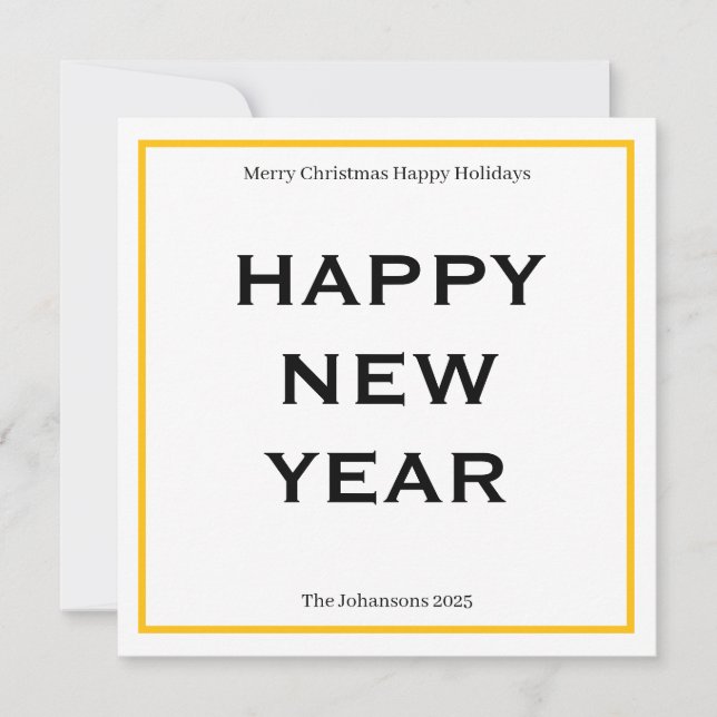 Modern Bold Holiday Card | Custom Text Minimalist  Julkort (Framsida)