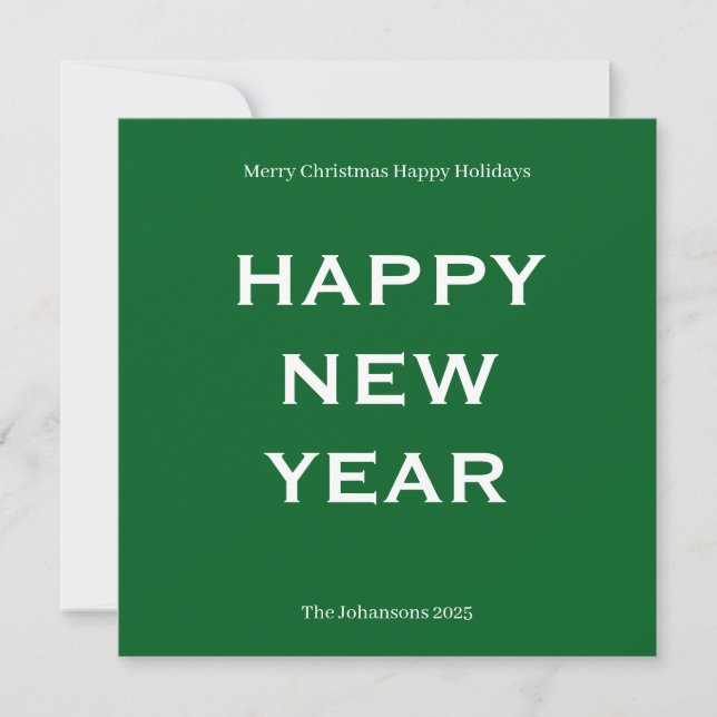 Modern Bold Holiday Card | Custom Text Minimalist  Julkort (Framsida)