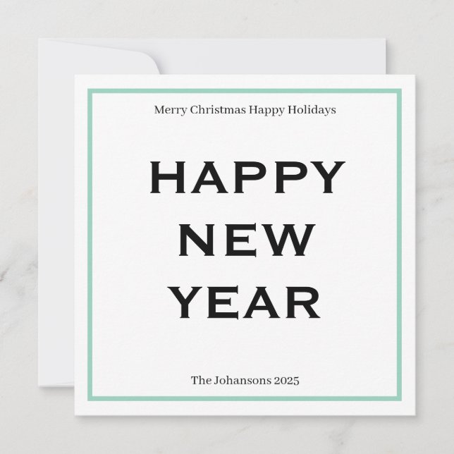 Modern Bold Holiday Card | Custom Text Minimalist  Julkort (Framsida)
