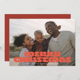 MODERN BOLD Merry Typography retro Photo chistmas Julkort