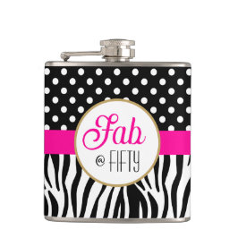 Modern Bold Pattern Fifty & Fabulous 50th Birthday Fickplunta