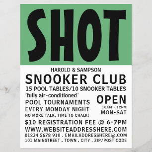 Modern Bold, Pool Club, Snooker Club Reklam Reklamblad