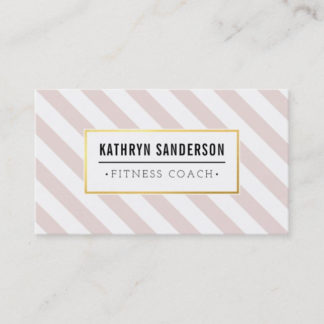 MODERN BOLD rand guld logotyp emblem  rosa Visitkort (Framsida)