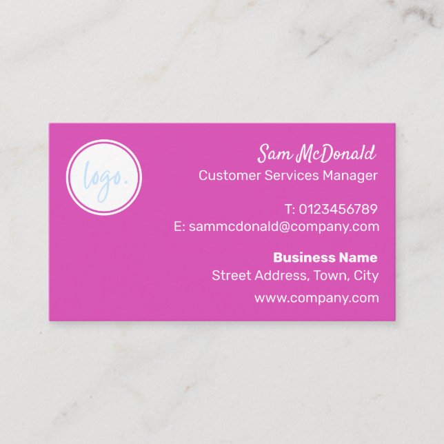 MODERN BOLD ROSA FÄRG AFFESS LOGOTYP COMPANY BRAND VISITKORT (Framsida)