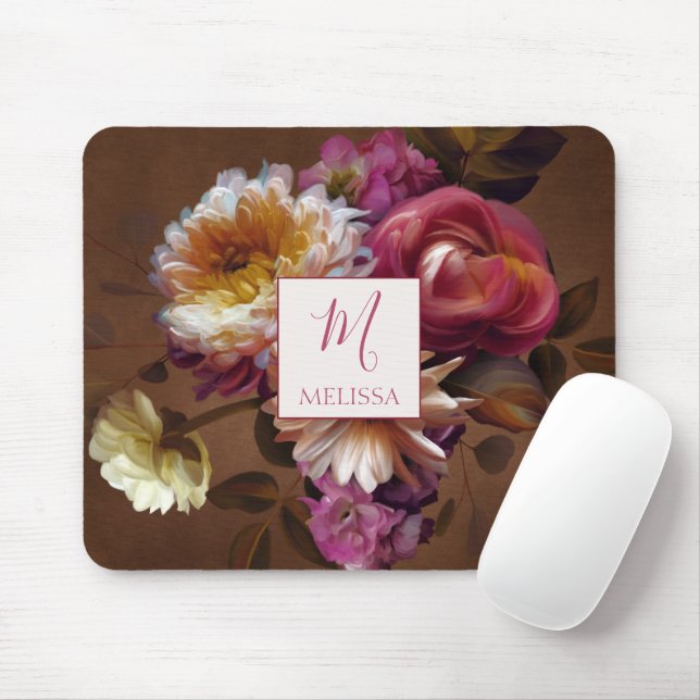 Modern Bold Rustic Floral | Monogram Gift Musmatta (Med mus)