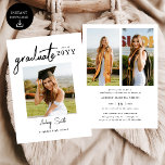 Modern Bold Script Graduate 3 Photo Graduation Inbjudningar<br><div class="desc">Celebrate your graduate’s milestone with this Modern Script Graduate 3 Photo Graduation Invitation, designed to showcase three favorite photos in a stylish and meaningful way. Featuring elegant flowing script paired with clean modern typography, this personalized invitation blends timeless sophistication with a contemporary layout. Perfect for high school or college graduation...</div>