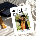 Modern Bold Script Graduate 4 Photo Graduation Inbjudningar<br><div class="desc">Celebrate your graduate’s milestone with this Modern Script Graduate 4 Photo Graduation Invitation, designed to showcase three favorite photos in a stylish and meaningful way. Featuring elegant flowing script paired with clean modern typography, this personalized invitation blends timeless sophistication with a contemporary layout. Perfect for high school or college graduation...</div>