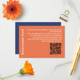 Modern Bold Typography Bröllop Honeymoon Fund Tilläggskort
