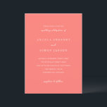 Modern Bold Vibrant Coral Simple Wedding Inbjudningar<br><div class="desc">This design is part of a bold and vibrant coral wedding invitation suite featuring elegant typography and a clean, modern layout. The rich coral hue creates a warm, eye-catching statement while maintaining a refined and timeless feel. Perfect for couples seeking a fresh, contemporary design with a lively yet sophisticated color...</div>