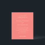 Modern Bold Vibrant Coral Wedding Invitation<br><div class="desc">This design is part of a bold and vibrant coral wedding invitation suite featuring elegant typography and a clean, modern layout. The rich coral hue creates a warm, eye-catching statement while maintaining a refined and timeless feel. Perfect for couples seeking a fresh, contemporary design with a lively yet sophisticated color...</div>