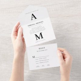Modern Bold White Black Typography Bröllop