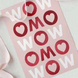 Modern BOLD WOW MAMMA Faux Foil Mors dag Card Kort