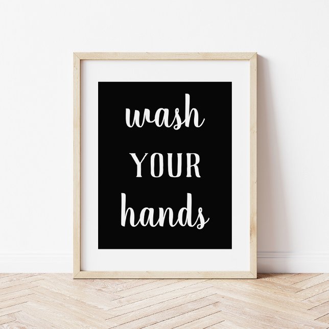Modern bonde Tvättar Händer Bathroom Art Poster (Skapare uppladdad)