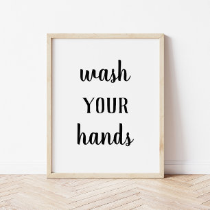 Modern bonde Tvättar Händer Bathroom Art Poster