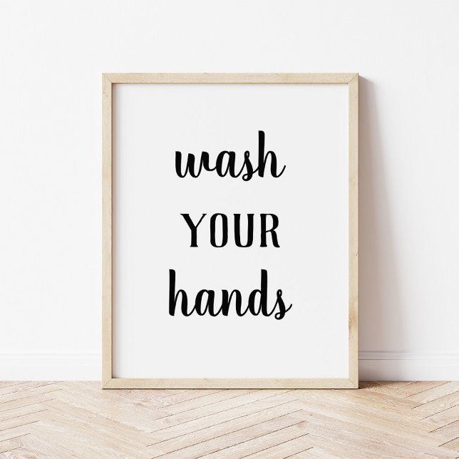 Modern bonde Tvättar Händer Bathroom Art Poster (Skapare uppladdad)