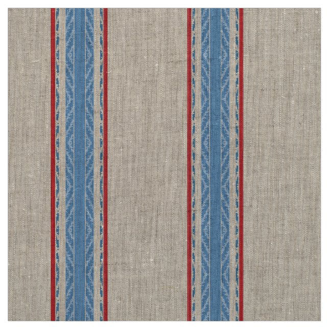 Modern bondgård Matar Sack Rand/Ticking Blue Tyg (Provkarta)
