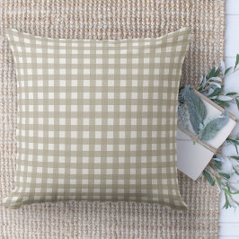 Modern bondhus Beige och White Gingham Play Kudde