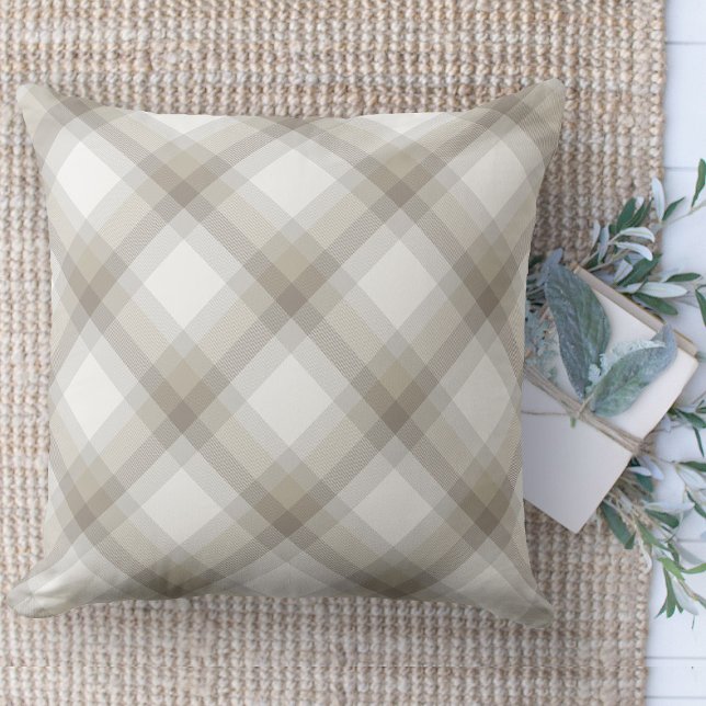 Modern bonhouse Brown Buffalo Play Couch Kudde (Modern farmhouse throw pillow tan and beige buffalo plaid couch pillow )