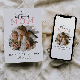 Modern Bonus Mamma | Photo Mors dag Helgdag Card Julkort