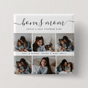 Modern Bonus Mamma Script Photo Collage Mors dag Knapp