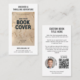 Modern Book Launch Author Marketing QR Code Visitkort