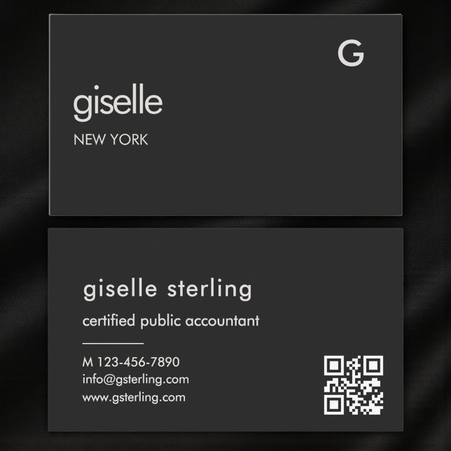 Modern Bookkeeper Accountant CPA Black QR Code  Visitkort (Skapare uppladdad)