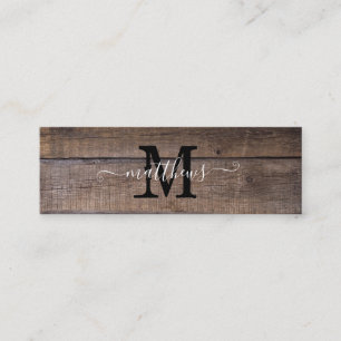 Modern bookmark Mönster Monogram Namn Mini Visitkort