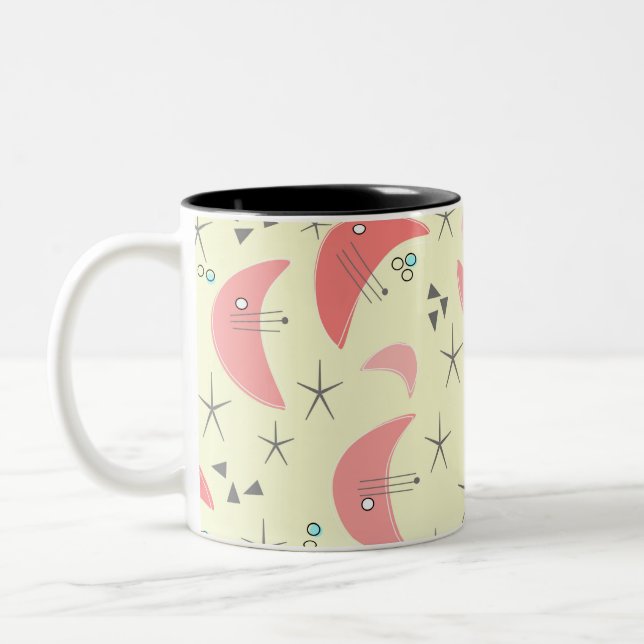 Modern Boomerangs från mitten av århundradet Två-Tonad Mugg (Vänster)