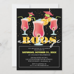 Modern Boos och sprit Halloween Cocktailfest Inbjudningar