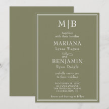 Modern Bord Minimalistisk Boho Grön Bröllopsfest