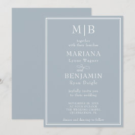 Modern Bord Minimalistisk Boho Ljusgrå Bröllop Inbjudningar