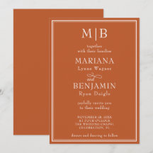 Modern Bord Minimalistisk Boho Terrakotta Bröllop