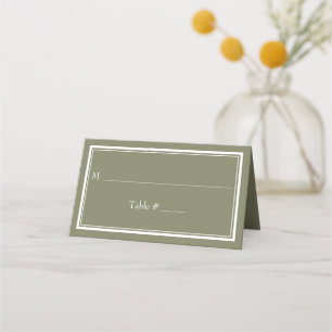 Modern Bord Minimalistisk Grön Bröllop Placeringskort