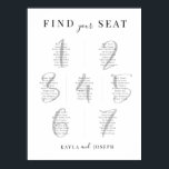 Modern Bord-skylt för sätesdiagram i Bröllop 7 Poster<br><div class="desc">Det här är en enkel minimalistisk elegant 7 bord-platskort för bröllop. Du kan anpassa det här sittande diagrammet med gästlistorna för varje bord. Du kan också ändra bakgrund eller teckensnitt för att förbättra kostymen på bröllop-temat genom att klicka på "Anpassa ytterligare". Det finns sittplatsplaner med samma utformning för 3, 4,...</div>