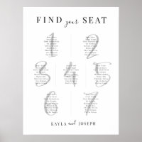 Modern Bord-skylt för sätesdiagram i Bröllop 7