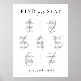 Modern Bord-skylt för sätesdiagram i Bröllop 7 Poster